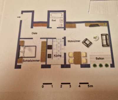 Helle 2-Zimmer Wohnung mit Balkon in Köln Buchheim