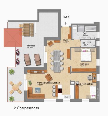 Hoch hinaus – 3 Zimmer mit großer Terrasse zum Genießen