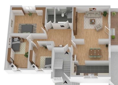 Großzügige Wohnung für die ganze Familie mit riesiger Terrasse - 5 Zimmer EG