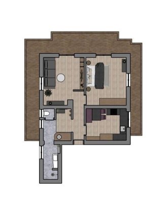 Helle 2-Zimmer Wohnung mit Balkon und Garage