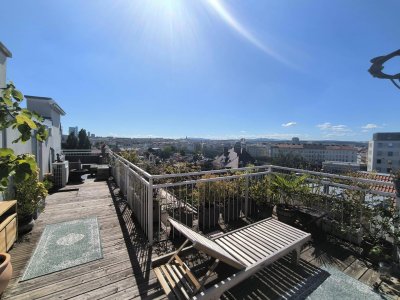 Exklusives Lifestyle-Penthouse mit 59 m² Terrassen | Privatlift | Unverbaubarer Stadtblick | 1060 Wi