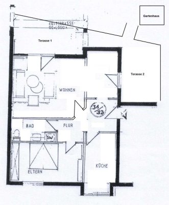 Gepflegte 3-Zimmer-Wohnung mit Terassen und Garten in Wermelskirchen Pohlhausen