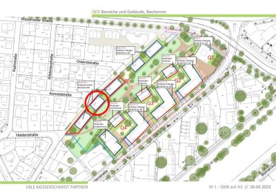 Erstbezug: Hochwertige 3-Zimmer-Wohnung mit Balkon + Terrasse in Tübingen-Lustnau ("Auelehöfe")