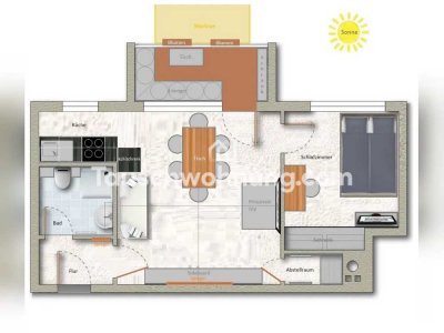 Tauschwohnung: Helle 2-Zi.-Wohnung zentral in Freiburg – suchen größeres :)