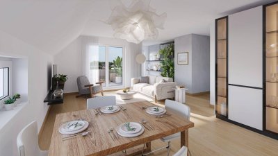 Anlage/Vorsorgewohnung: Klimaaktiv-zertifiziert, ca. 49 m2, Terrasse, Grünlage, niedrige Betriebskosten, hauseigene Tiefgarage!