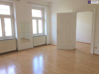 HOHE RÄUME UND ZENTRALE LAGE! SUPER HOHE RÄUME, Innenhof-Balkon &amp; zentrale Lage! Zwischen CITYPARK und HAUPTBAHNHOF! BUSHALTESTELLE VOR DER EINGANGSTÜRE!