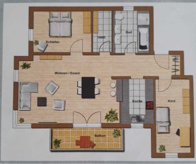Schöne 3-Zimmer-Wohnung mit Balkon und Aufzug in Kernen-Rommelshausen