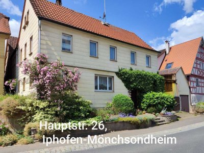 Ehemaliger Kleinbauernhof mit Haus, Scheune, Nebengebäude in Iphofen – ST Mönchsondheim