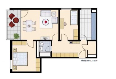 !!VON PRIVAT!! Großzügig geschnittene 3-Zimmer-Wohnung mit Balkon in München Hasenbergl