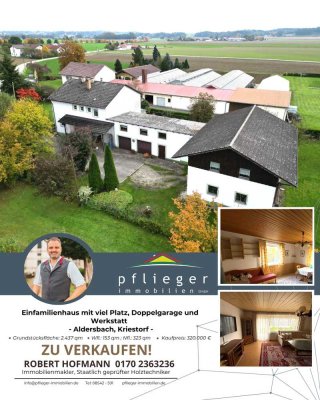 Einfamilienhaus mit viel Platz, Doppelgarage und Werkstatt