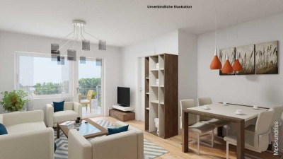 Attraktive 2-Zimmer-Wohnung mit Balkon – 1,2 km zum Rathaus