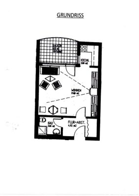 Schöne, geräumige ein Zimmer Wohnung mit Balkon in Markgröningen