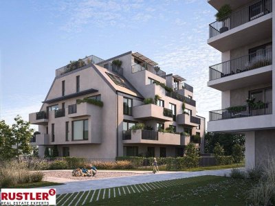 Wohnen beim Wasser - Sonnige Neubauwohnung mit großem Balkon in Stammersdorf!