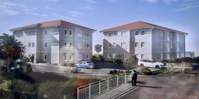 Neubau - Exklusive 3 Zimmer Luxus Eigentumswohnung in 9 Fam. Haus /  - EG mit Terrasse