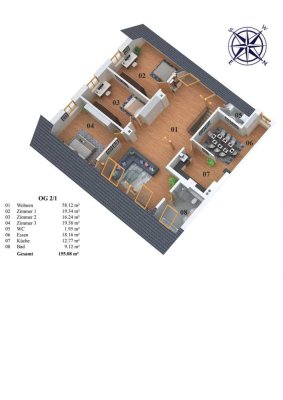 Großzügige 4,5-Zimmer-Wohnung (155 m²) im Zentrum von Peiting – 2. OG, sofort verfügbar