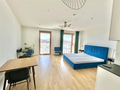 ab sofort: südseitige 1-ZImmer Wohnung (unmöbliert) im 9. Obergschoss - Modern Living at Vienna's Central Station