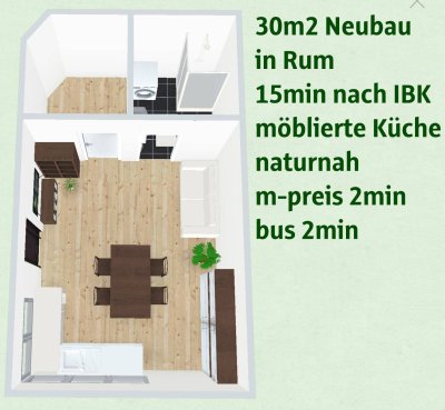 30m2 Garconniere in Rum, Bus mind. alle 15min nach IBK (in 15min)