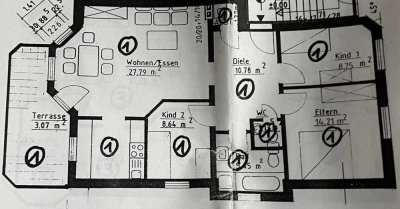 Modernisierte Terrassenwohnung mit vier Zimmern und Balkon in Limburg