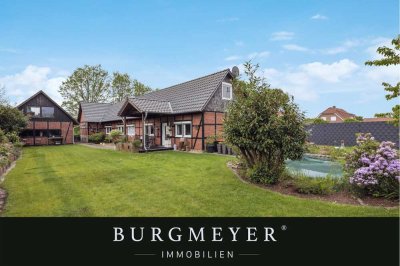 RESERVIERT: Fachwerkhauscharm! Großzügiger Wohlfühlgarten, Teichanlage & Pool in ländlicher Umgebung