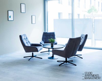 DONAU SIDE: AB SOFORT- Modernes Studio Apartment mit Terrasse, Fitnessstudio & Co-Working