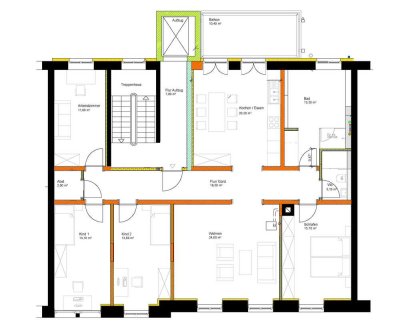 Großzügige 5,5-Zimmer-Wohnung mit Aufzug, Balkon & Garage