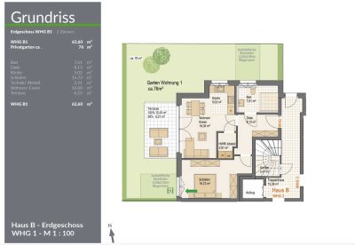 Barrierefreie ETW, 76m² Garten, Terrasse, Stellplatz, Nord/West-Ausr.
