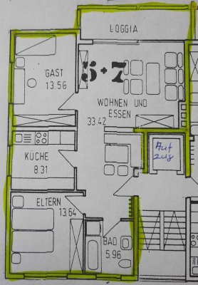Schöne 3-Zimmer-Wohnung mit Balkon, EBK und Fahrstuhl in Bensheim-Auerbach