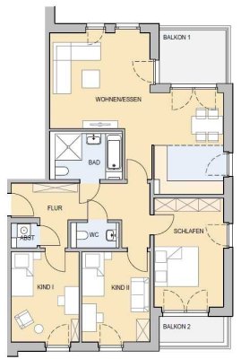 Keine Anrufe - nur schriftliche Anfragen - 4 Zimmer - Balkon  HW15 Whg. 15
