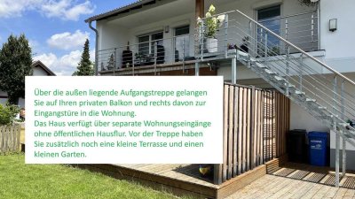 Gernlinden: 1.OG / 3-Zi.-Wng mit Balkon+Terrasse+kl.Garten+eigenen Wallboxplatz fürs E-Auto