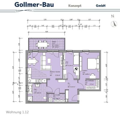 3-Zimmer-Wohnung: 12 m² Balkon, Komplettbad mit Fenster, Ankleide u.v.m.
