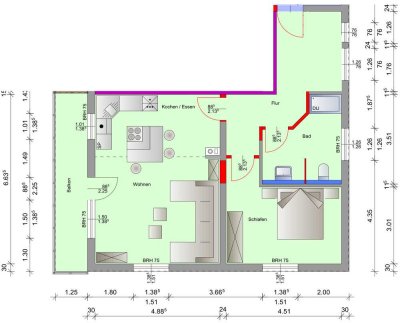 Schöne Attraktive 2-Zimmer-DG-Wohnung mit Balkon und super Aussicht in Waldbrunn (Westerwald)