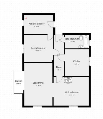 Sanierte 4-Raum-Wohnung mit Balkon in Strullendorf
