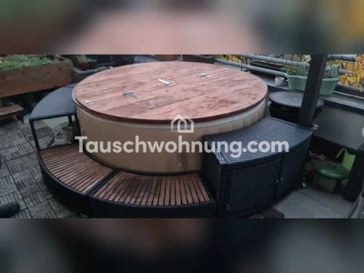Tauschwohnung: Schöne Dachtterasse voll möbliert