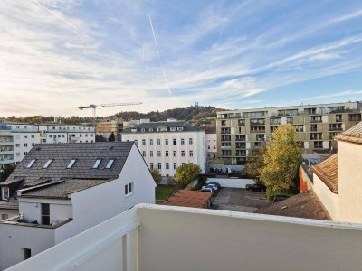 Herzige, ruhig gelegene Garconniere mit Balkon in 4040 Linz, Rudolfstr.24/5/14, Küche möbliert ohne Ablöse!