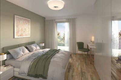 Hof am Park - Exklusive 3-Zimmer-Wohnung mit großzügiger Terrasse, Dachgarten, Raumhöhe von 2,70 und Balkon mit Nord-West- Ausrichtung - Top 1.47