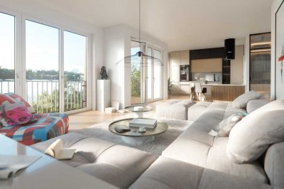 Einzigartiger Wasserblick: Neubau-Penthouse mit 1A-Ausstattung *Stellplatz* - bodentiefe Fenster