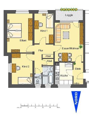 Viel Platz für die ganze Familie ! Helle 4-Zimmer-Wohnung mit Balkon