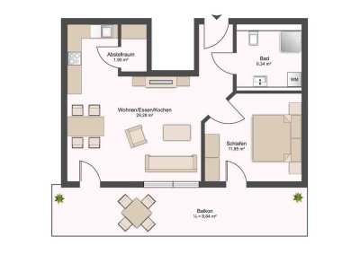 Erstbezug - 2-Zimmer-Wohnung mit großem Balkon - Nr. 5
