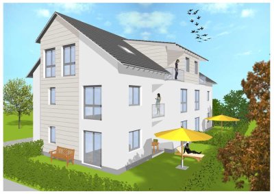 Im Bau: Barrierefreie 3-Zimmer-EG-Wohnung mit Terrasse und Gartenanteil