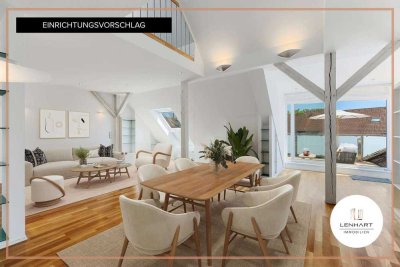 **Spektakuläre Maisonette-Wohnung*Dachterrasse*Zentral*Bahnhofsnähe*Über den Dächern von Augsburg***
