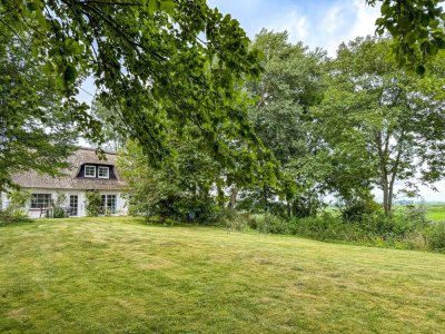 Hoch thronend auf dem Sommerdeich
Historische Reetdachkate mit Weitblick