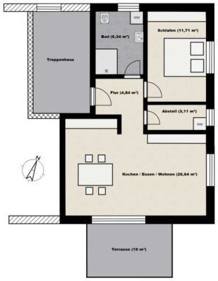 Neubau - 2 ZKB Wohnung in ruhiger Lage in Thannhausen - Erstbezug