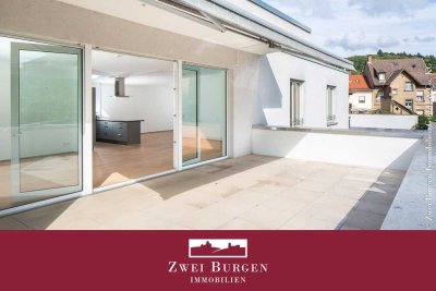 Käufer provisionsfrei! Ganz oben wohnen: Moderne große 3-Zimmer-ETW mit Südterrasse und Carport