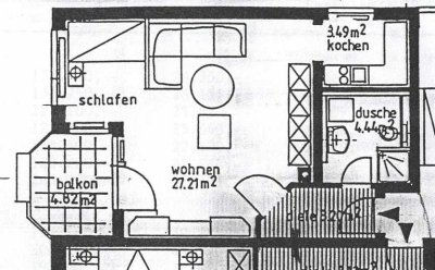 1-Zimmer-Wohnung mit Balkon in Erlangen