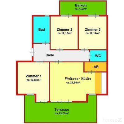 Erstklassige 4-Zimmerwohnung mit Terrasse und Balkon in Nobellage - Geidorf