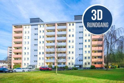 Bruchköbel: Gepflegte 4-Zimmer-Erdgeschoss-Wohnung mit S/W-Balkon & Einbauküche in ruhiger Wohnlage