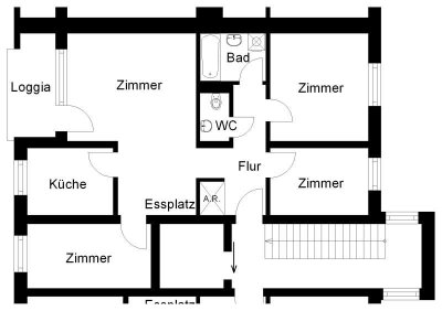 Über den Dächern von Eversburg! Schöne 3-Zimmer-Wohnung mit Balkon zu vergeben!