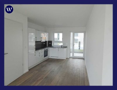 Terrassen-Wohnung im NEUBAU: 3 Zimmer + Einbauküche + Tageslichtbad + Gäste-WC + TG-Platz