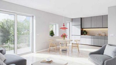 Helle 4 Zimmer mit Balkon, inkl. TG-Stellplatz, Fußbodenheizung, Rollläden, KfW 40