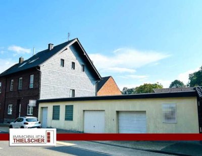 Wohnhaus mit 2 Garagen und großem Grundstück, Werkstatt und Lagerfläche, in Geilenkirchen-Leiffarth